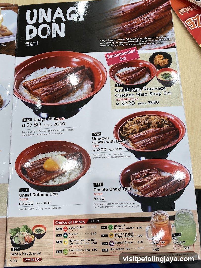 Unagi Don Menu