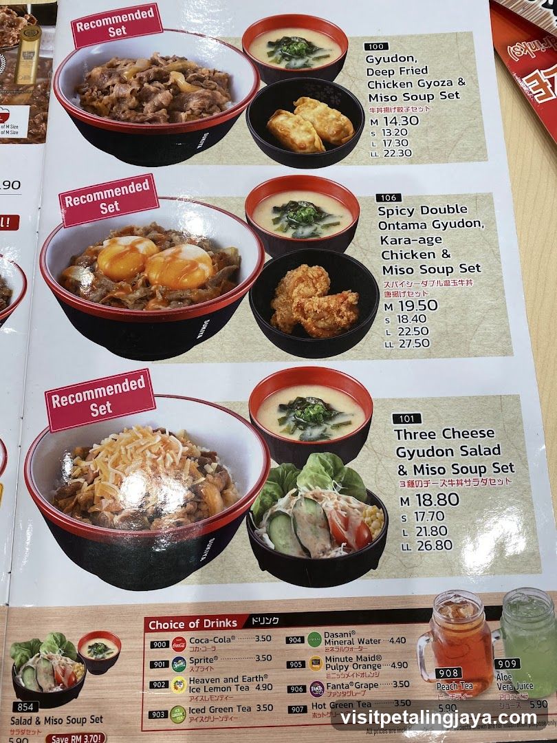 Japanese Restaurant Menu Page