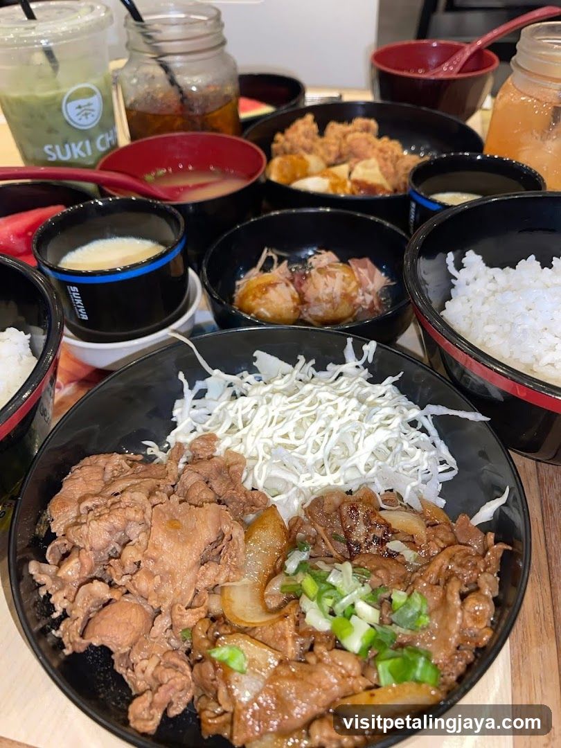 Japanese-style meal spread