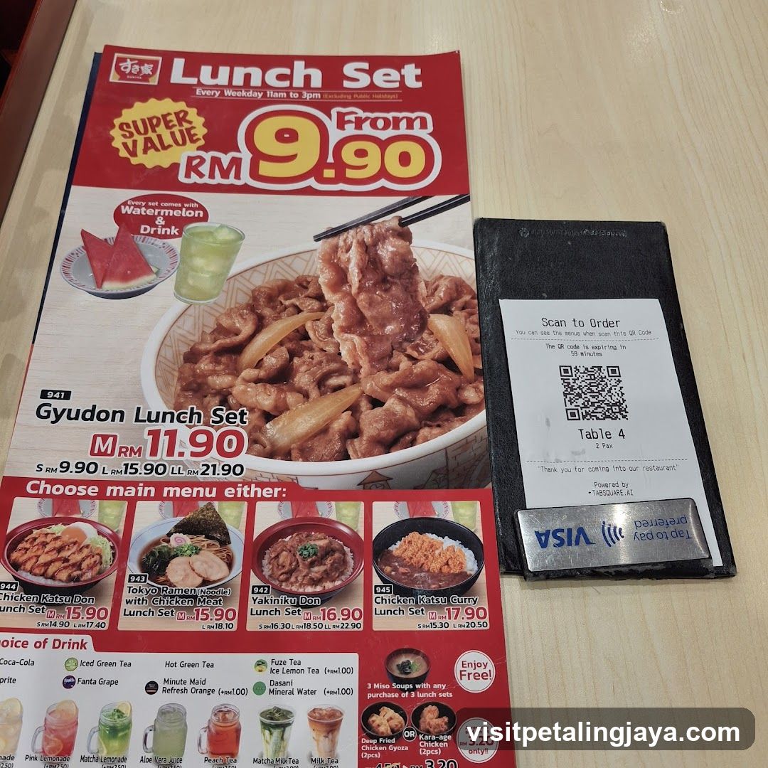 Lunch Set Menu and QR Code