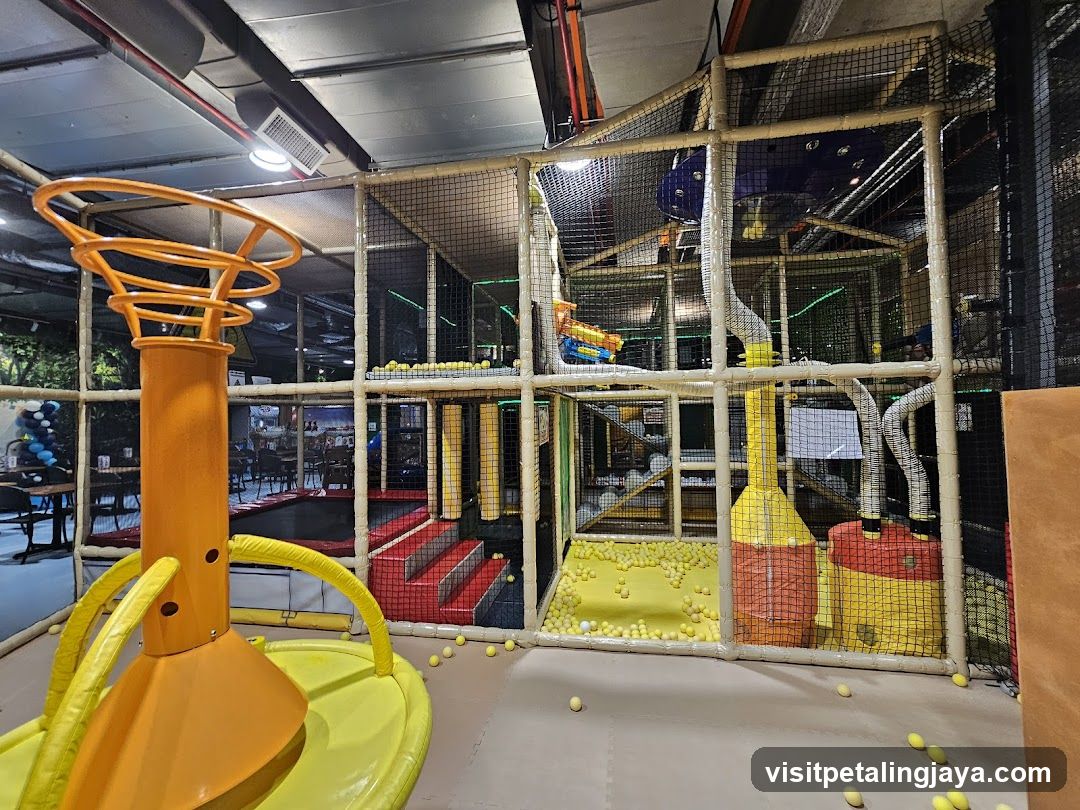 Indoor Play Area with Ball Pit and Basketball Hoop
