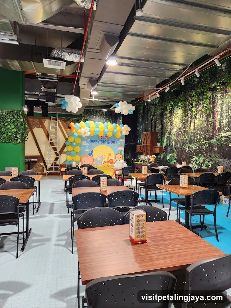 Birthday Party Setup in Restaurant Interior