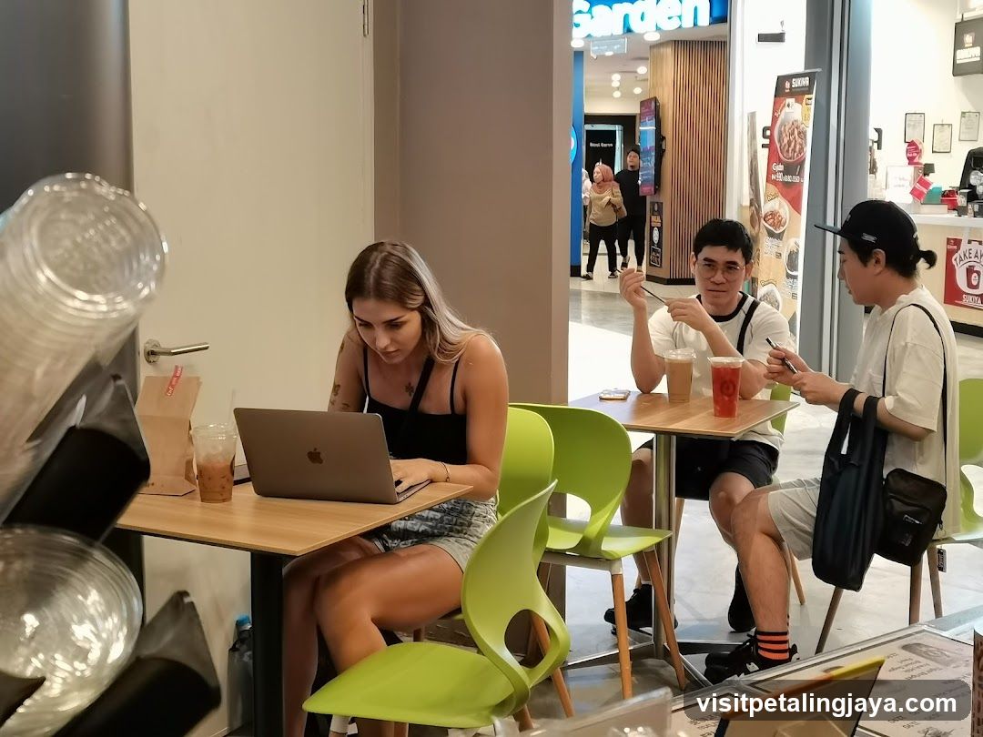 Cafe Interior with Customers
