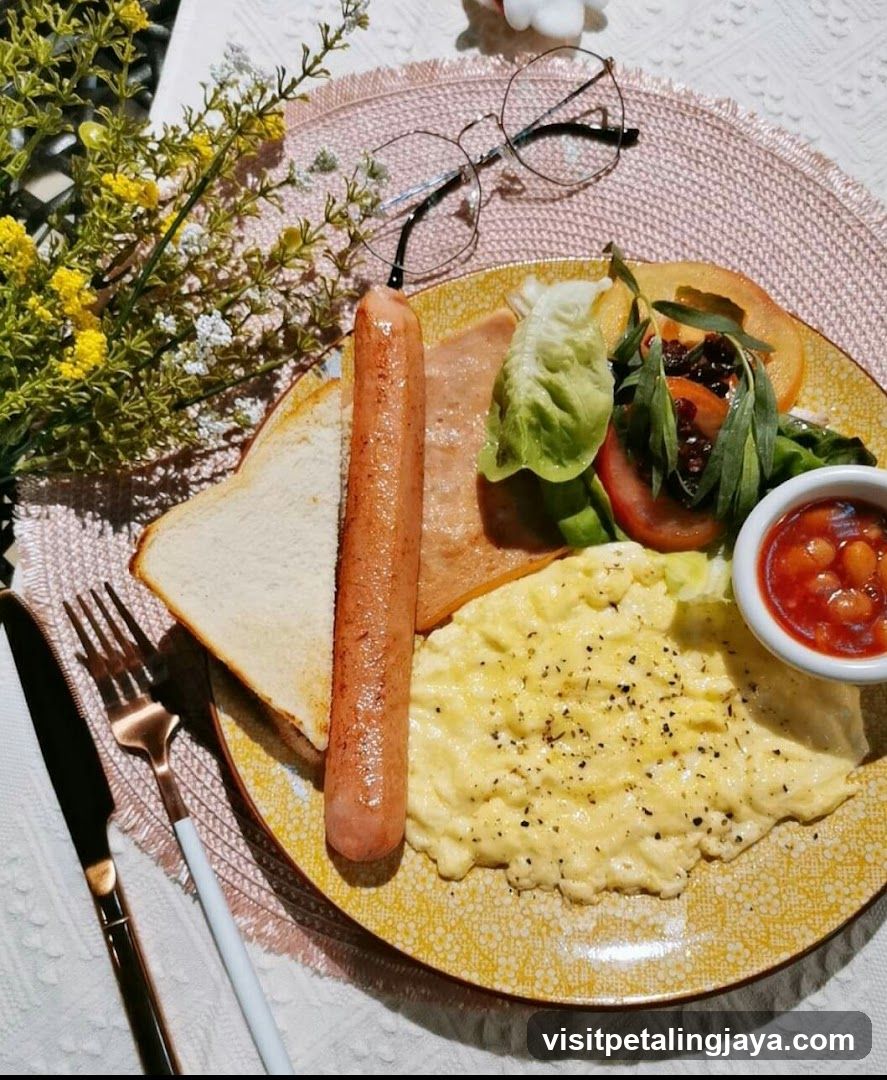 Breakfast Plate with Scrambled Eggs, Sausage, and Toast