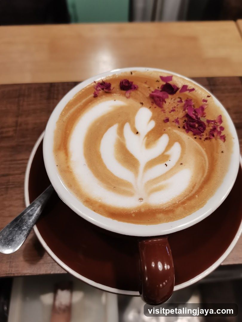 Latte with Rose Petals