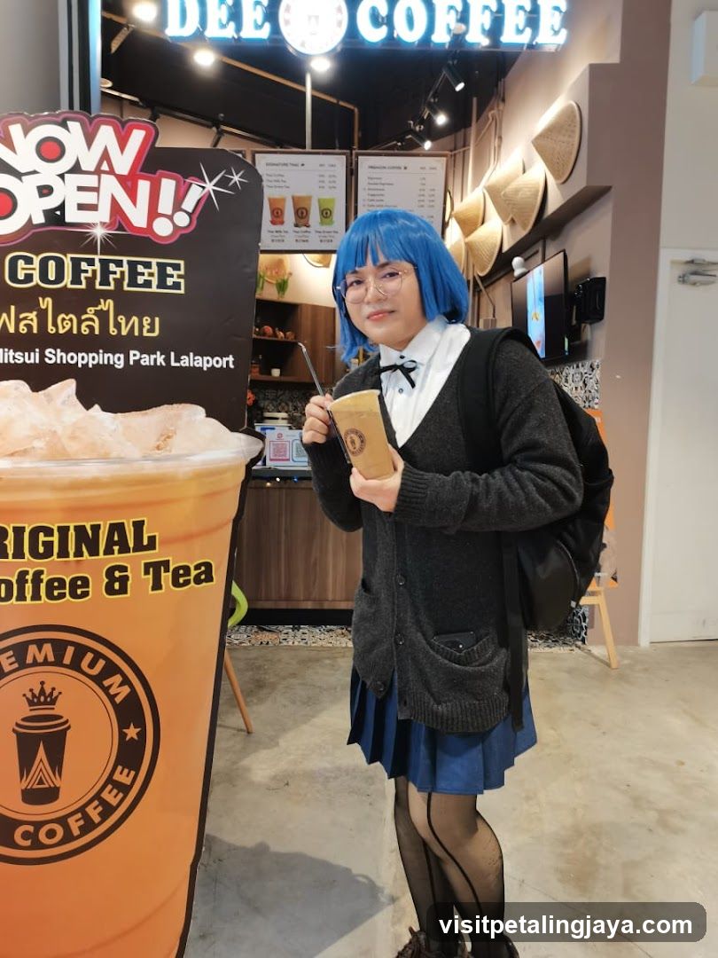 Dee Coffee Shop Interior with Cosplayer