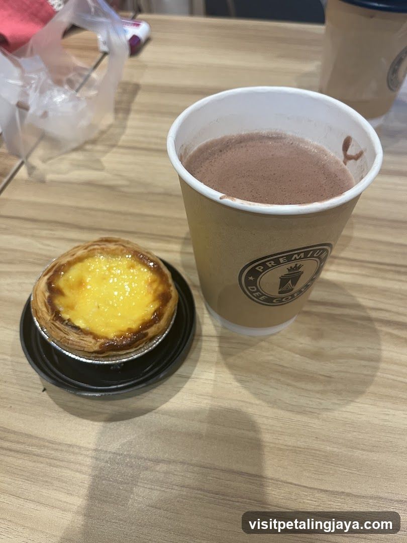 Egg Tart and Hot Chocolate