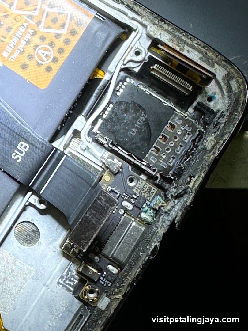 Damaged Smartphone Interior