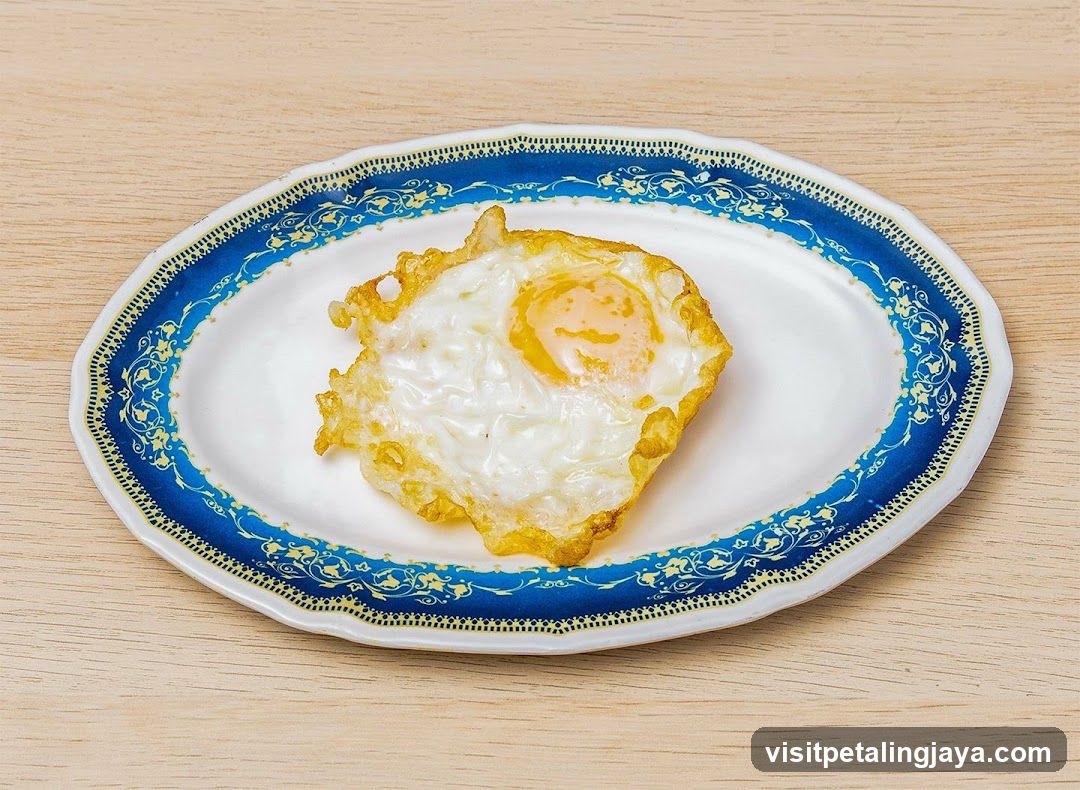 Fried Egg on Decorative Plate