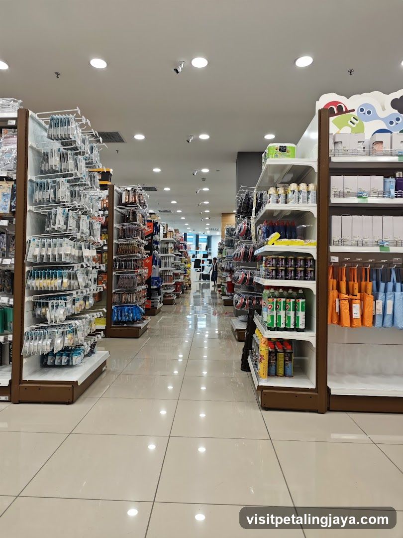 Interior of a retail store aisle