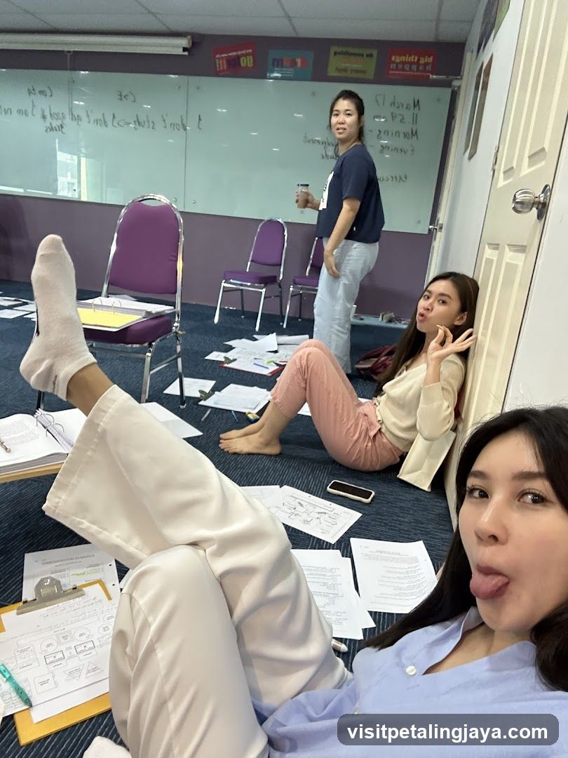 Classroom Scene with Students and Papers