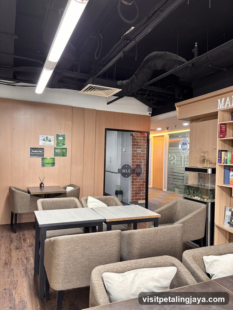 Interior of a modern cafe or lounge space