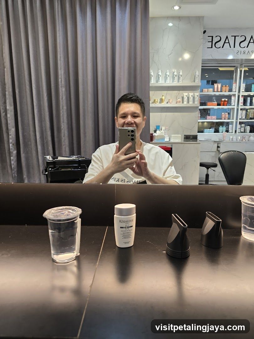 Salon Interior Mirror Selfie