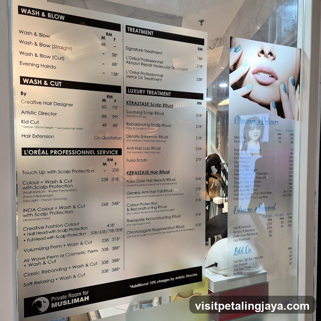 Beauty Salon Menu Board