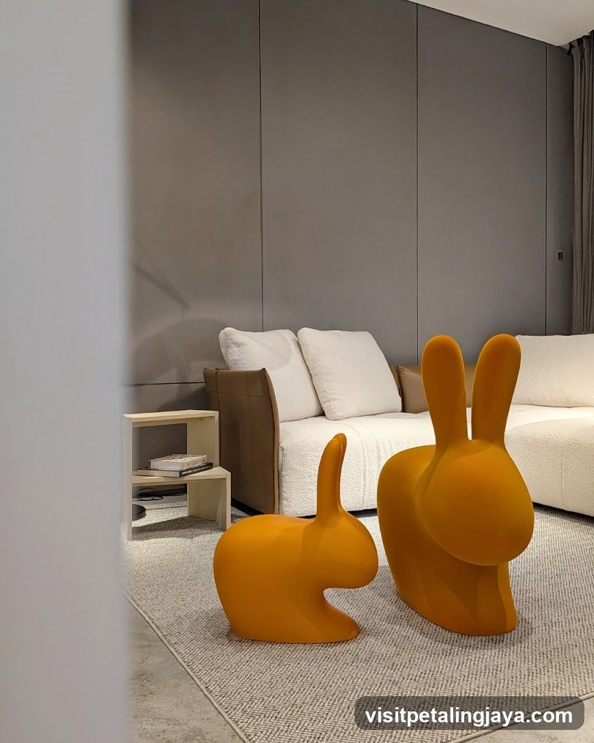 Modern Living Room with Yellow Rabbit Furniture