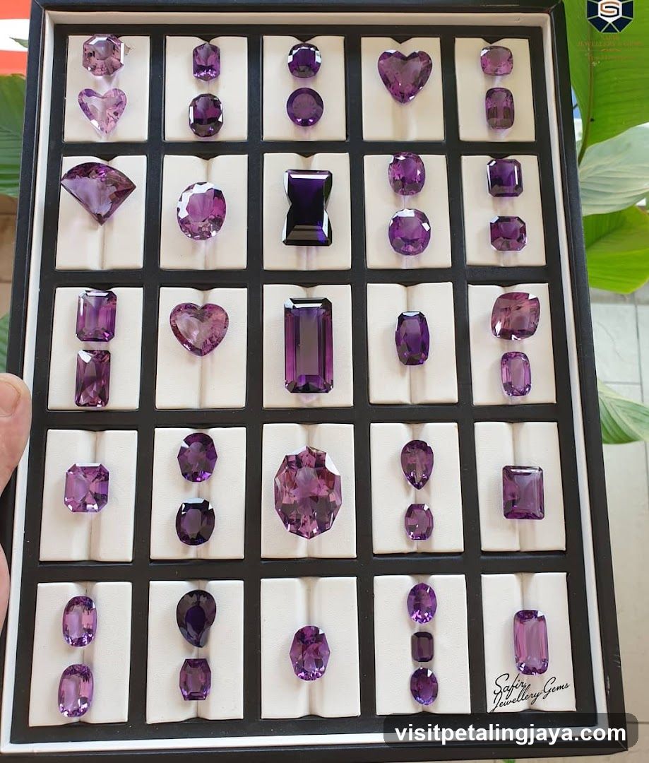 Purple Gemstone Display Box