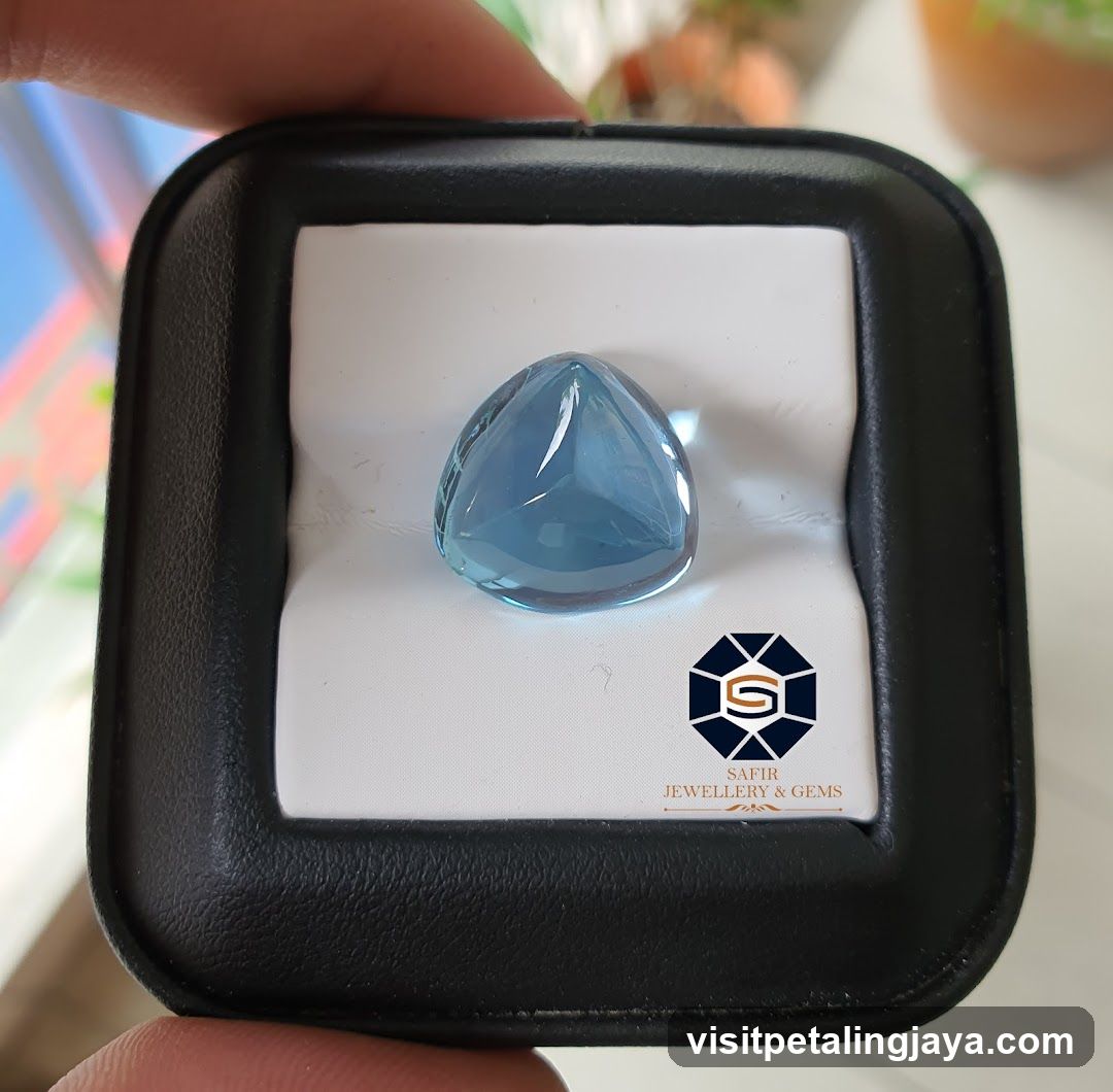 Blue Gemstone in Display Case