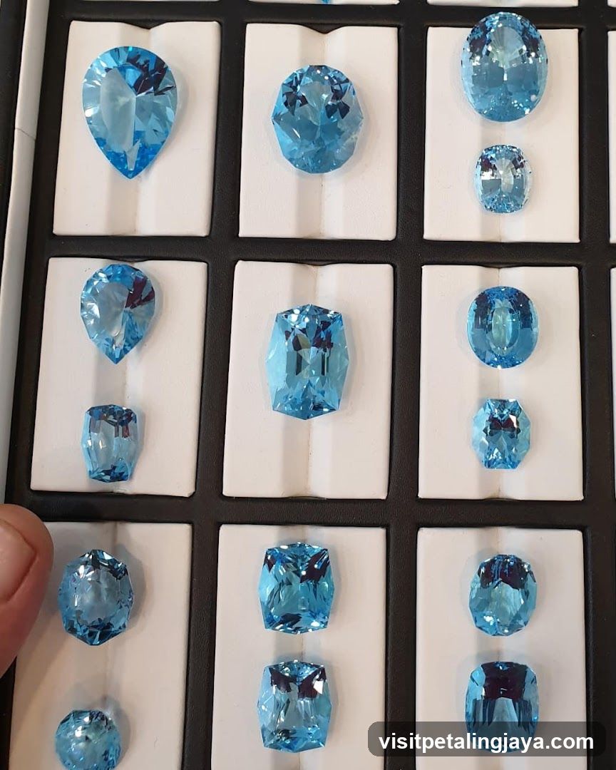 Blue Gemstones Display