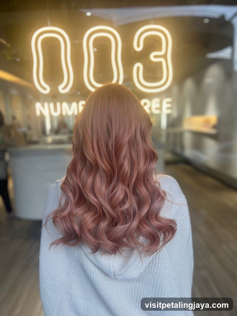 Pink Wavy Hair Back View