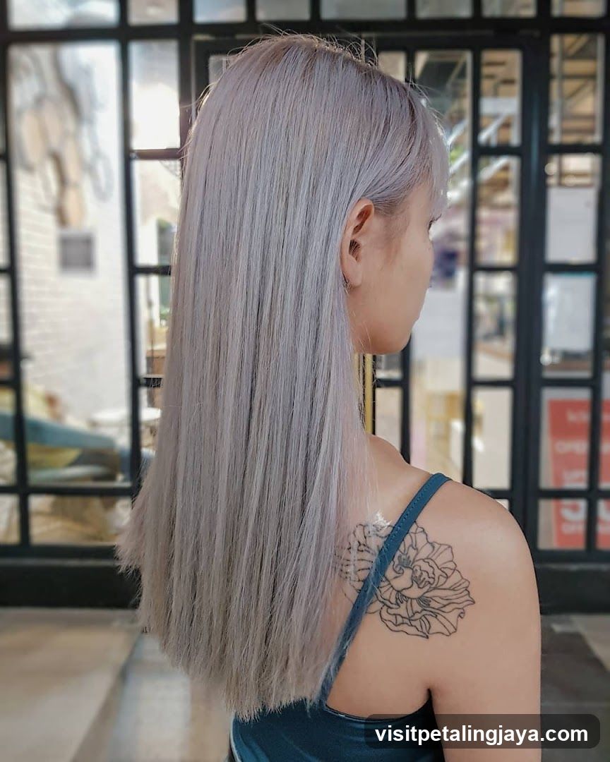 Hair Salon Interior with Purple Hair