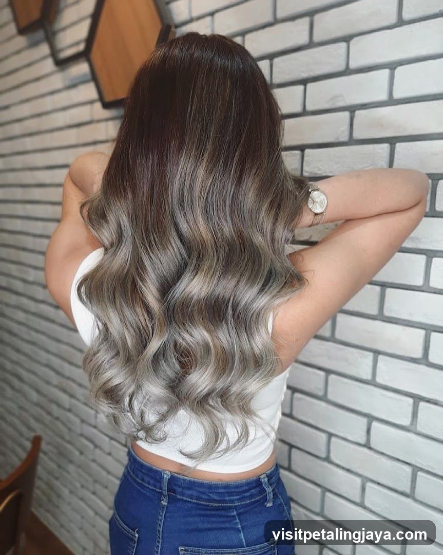 Woman with long wavy hair