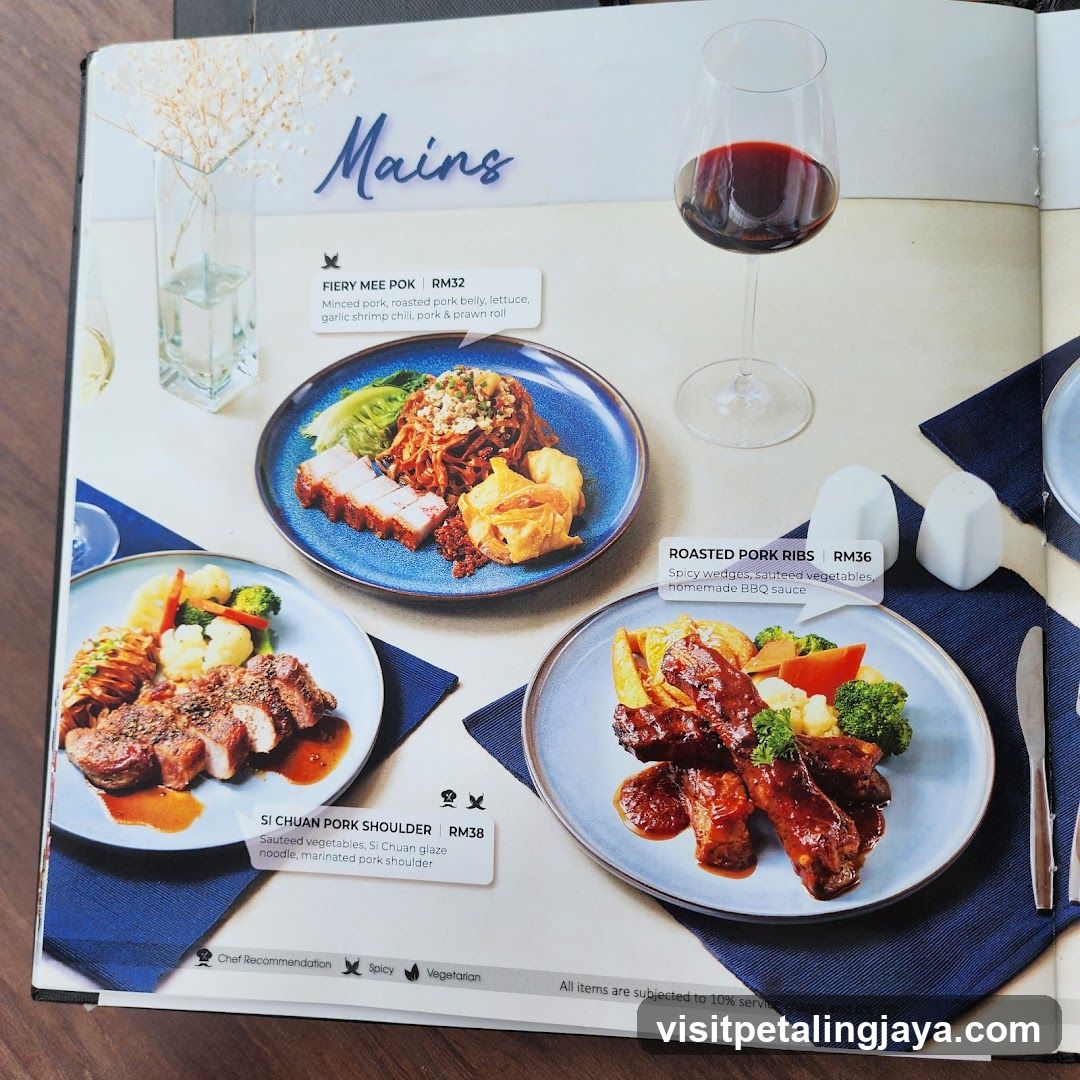 Restaurant Mains Menu Page