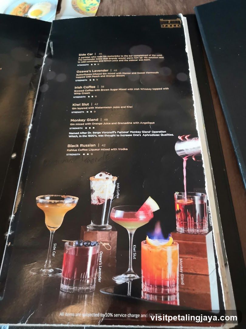 Cocktail Menu Page