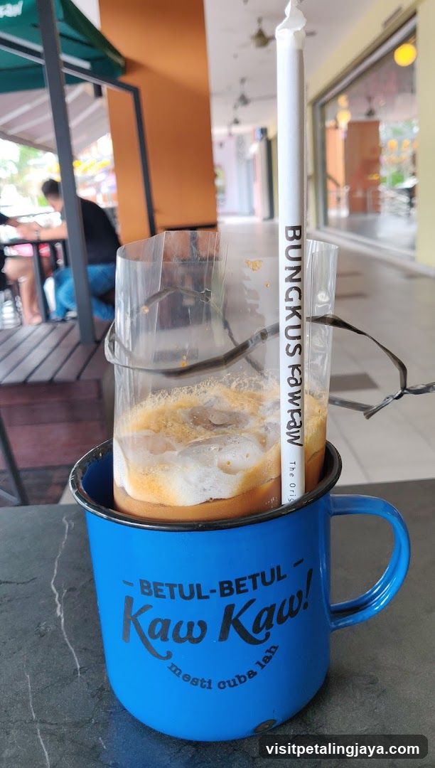 Iced Coffee in Blue Mug