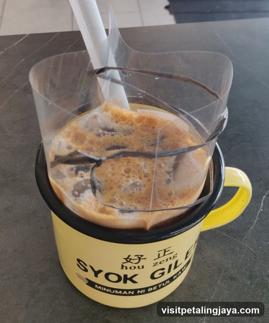 Iced Coffee in Yellow Mug