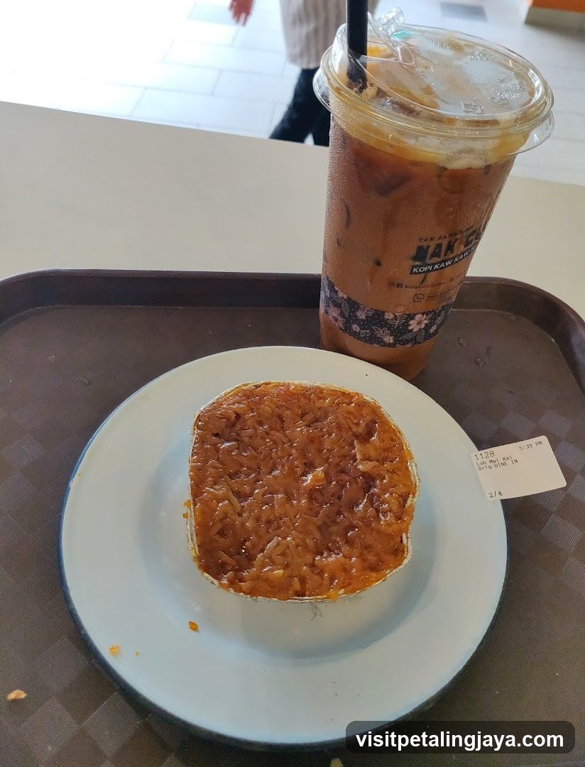 Iced Coffee and Dessert on Tray
