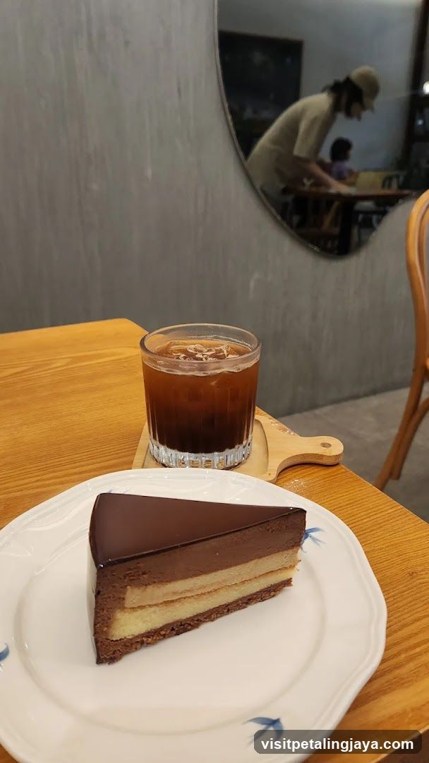 Chocolate Cake and Iced Coffee