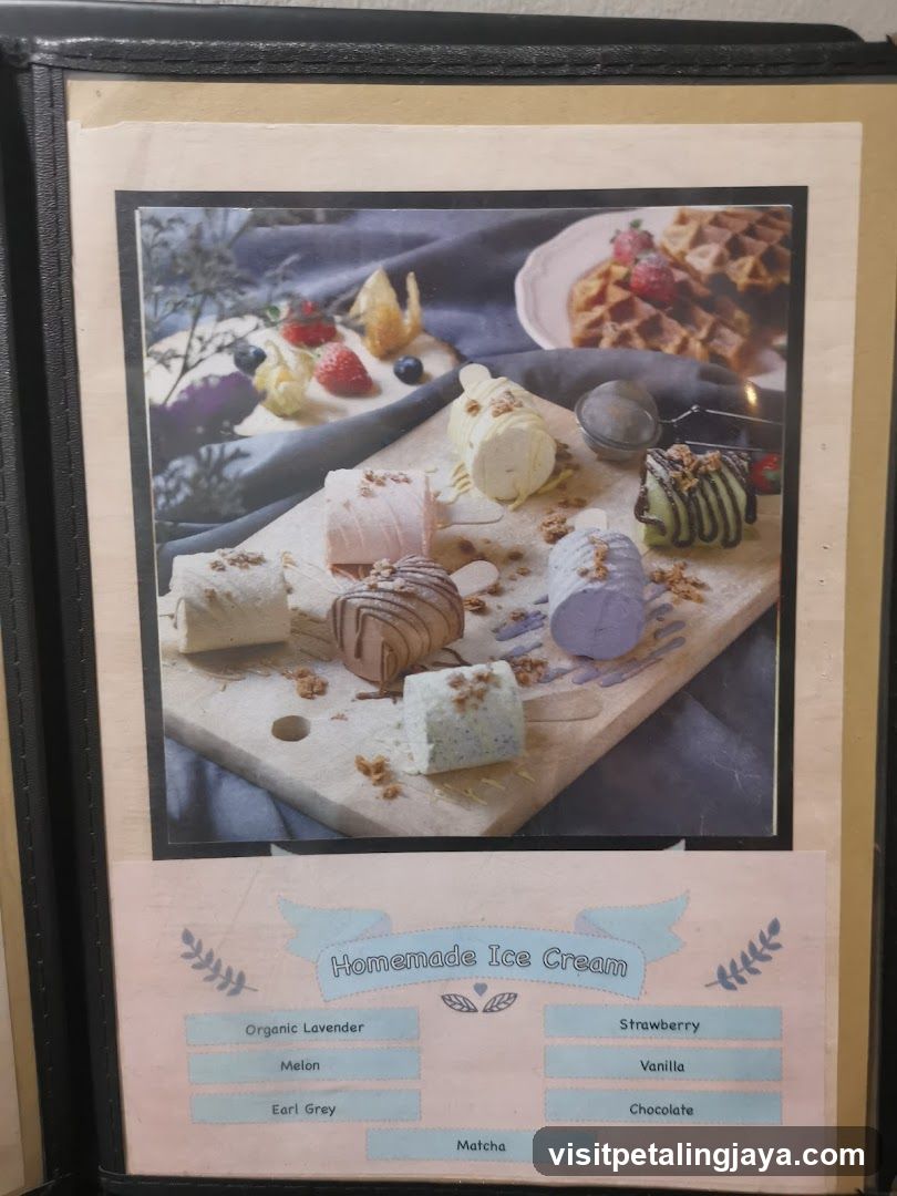 Homemade Ice Cream Menu