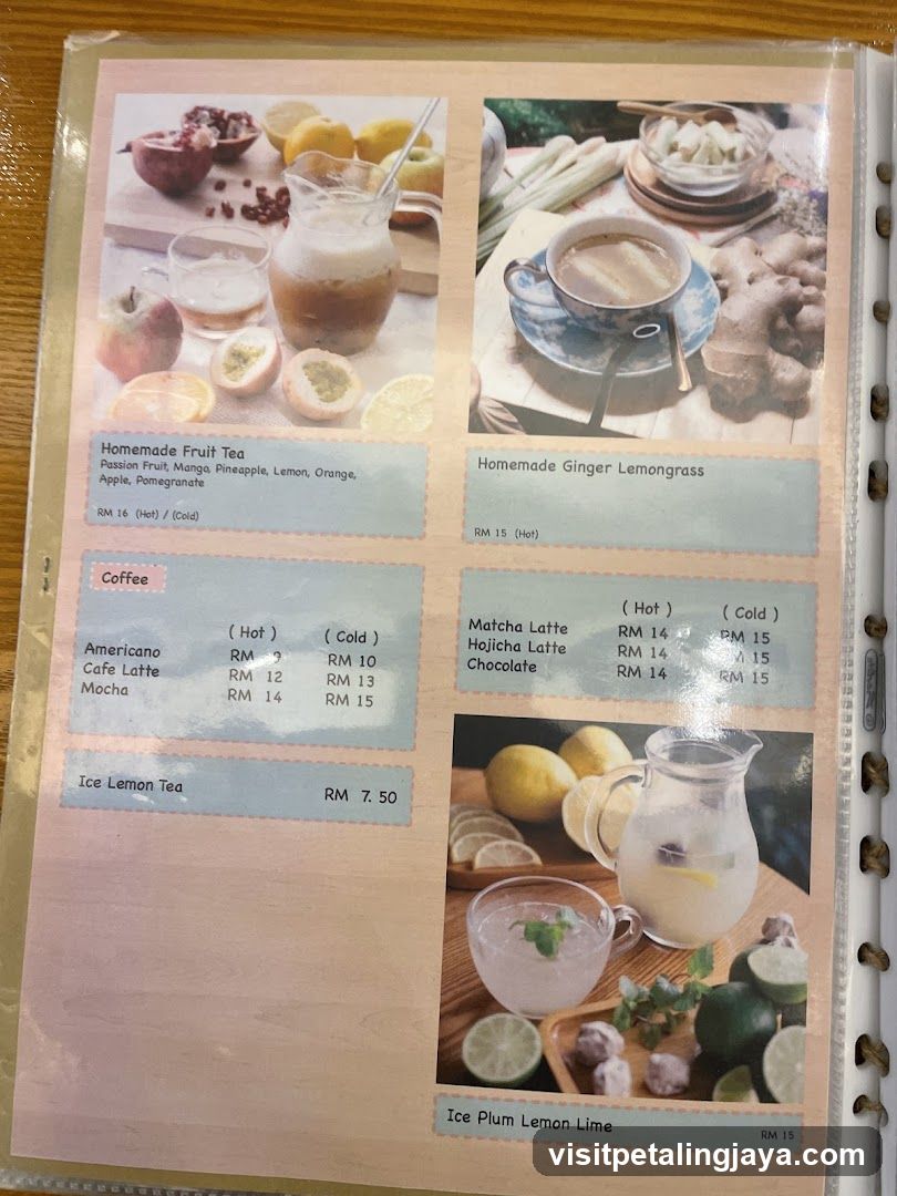 Homemade Fruit Tea & Ginger Lemongrass Menu