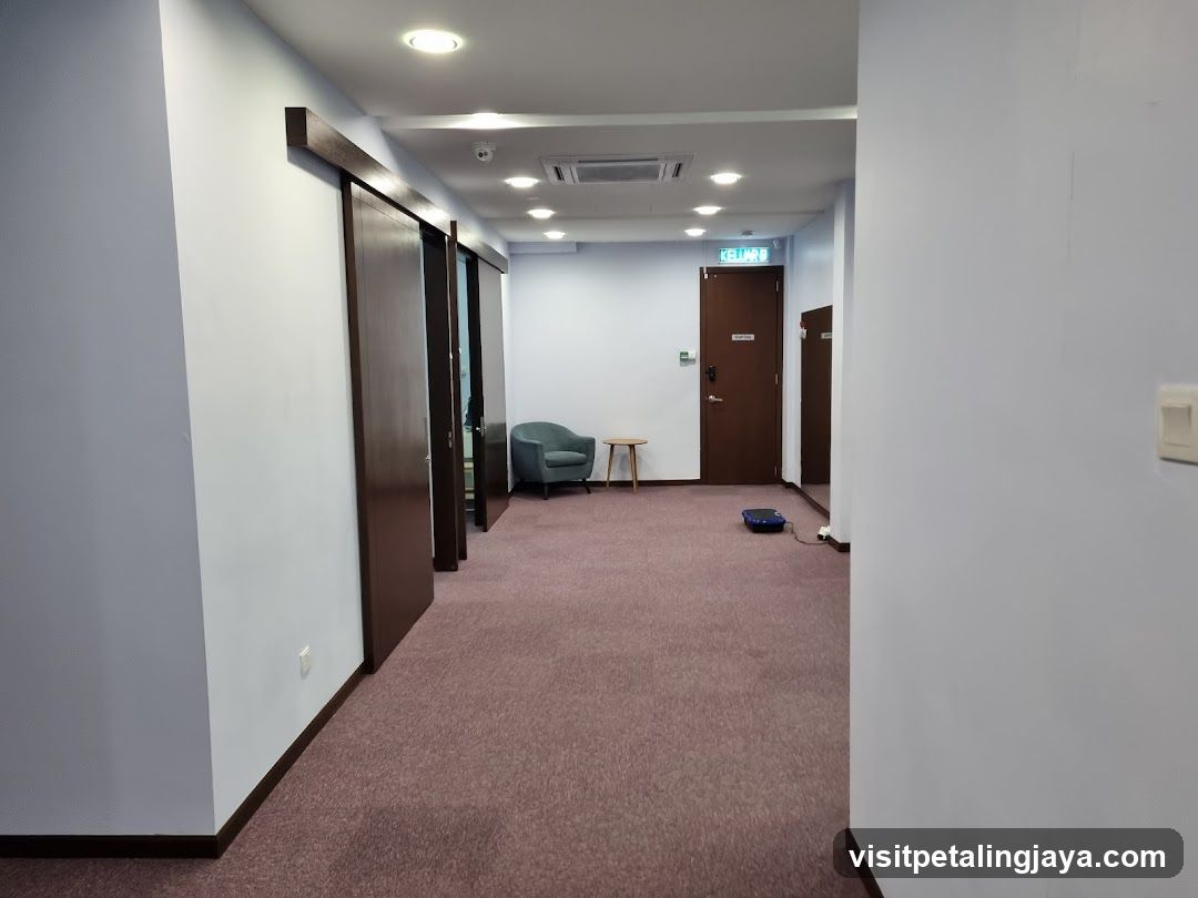 Empty Office Hallway