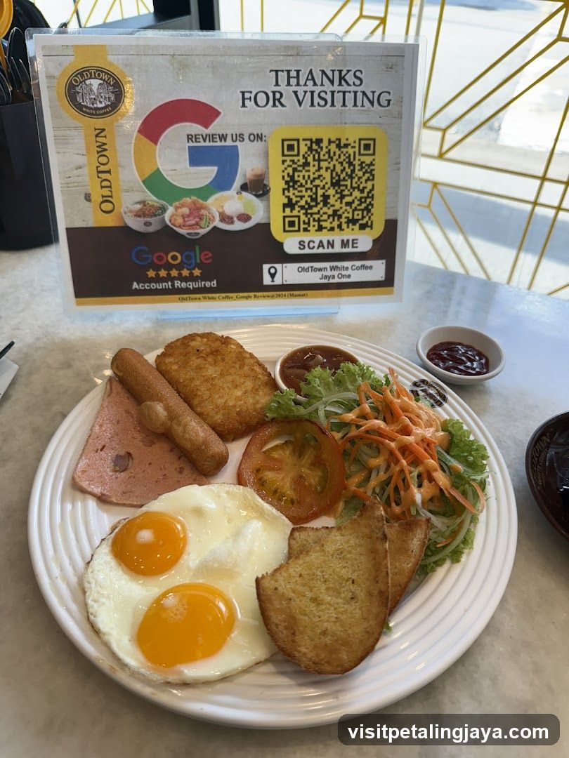 Breakfast Plate with QR Code Sign