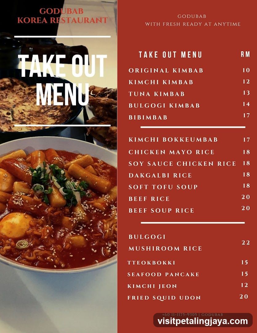 Godubab Korea Restaurant Take Out Menu