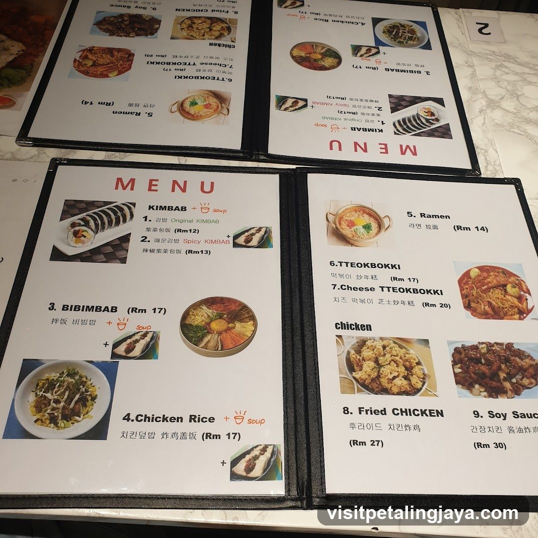 Korean Restaurant Menu