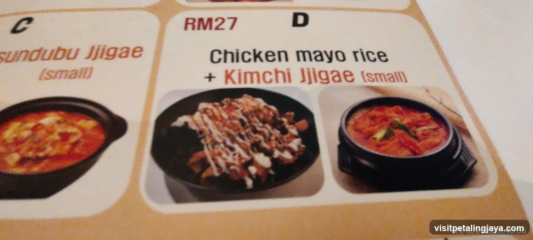 Korean Restaurant Menu Section