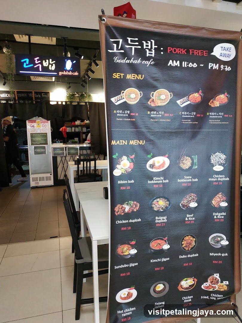 Goddubab Cafe Menu Board