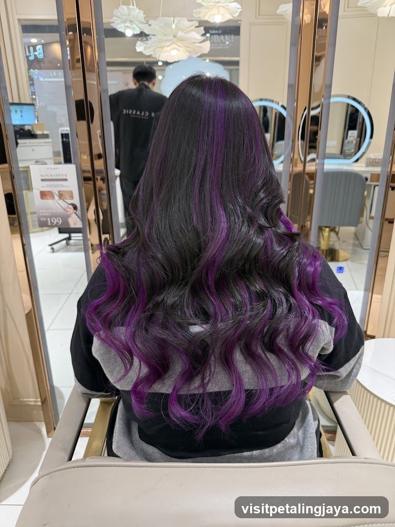 Hair Salon Interior with Purple Hair