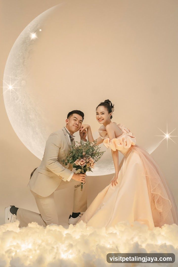Romantic Couple in Moonlit Setting