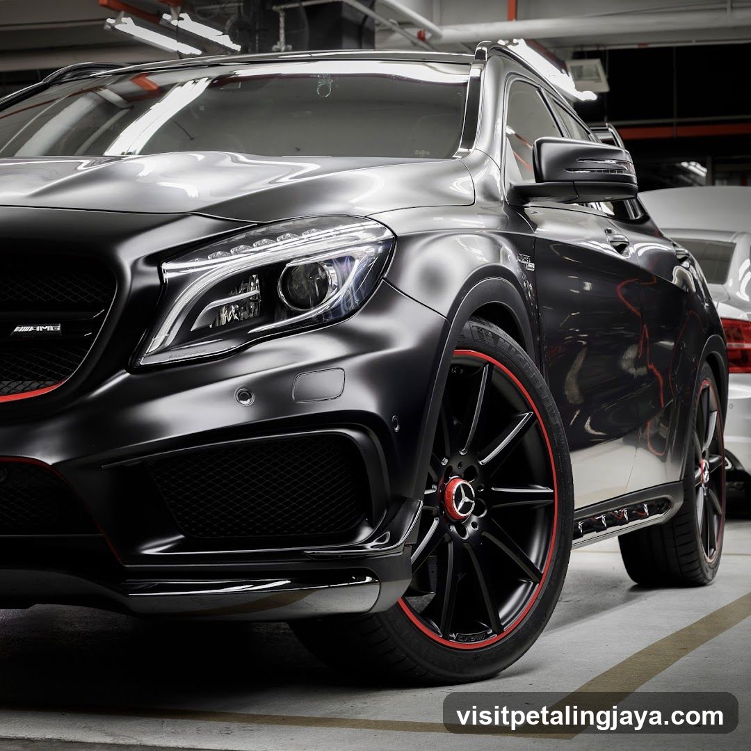 Black Mercedes-AMG GLA45 in Garage