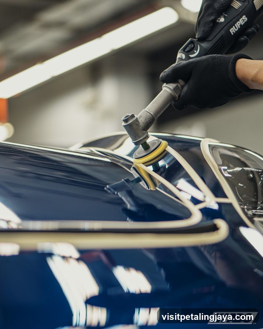 Car Polishing in Workshop