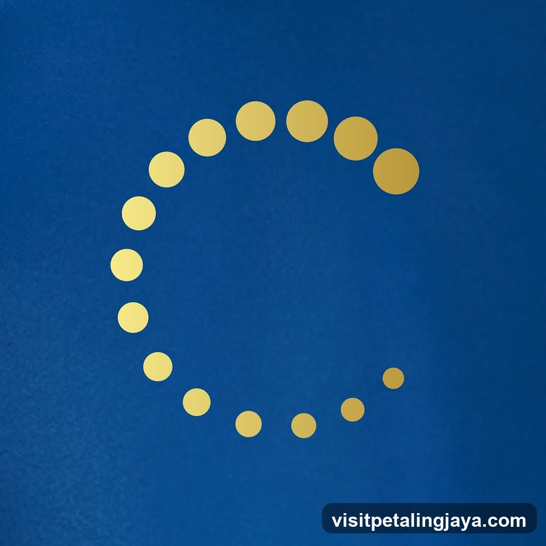 Golden dots on blue background