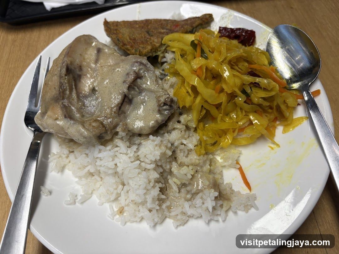Plate of Chicken with Rice and Pickled Vegetables