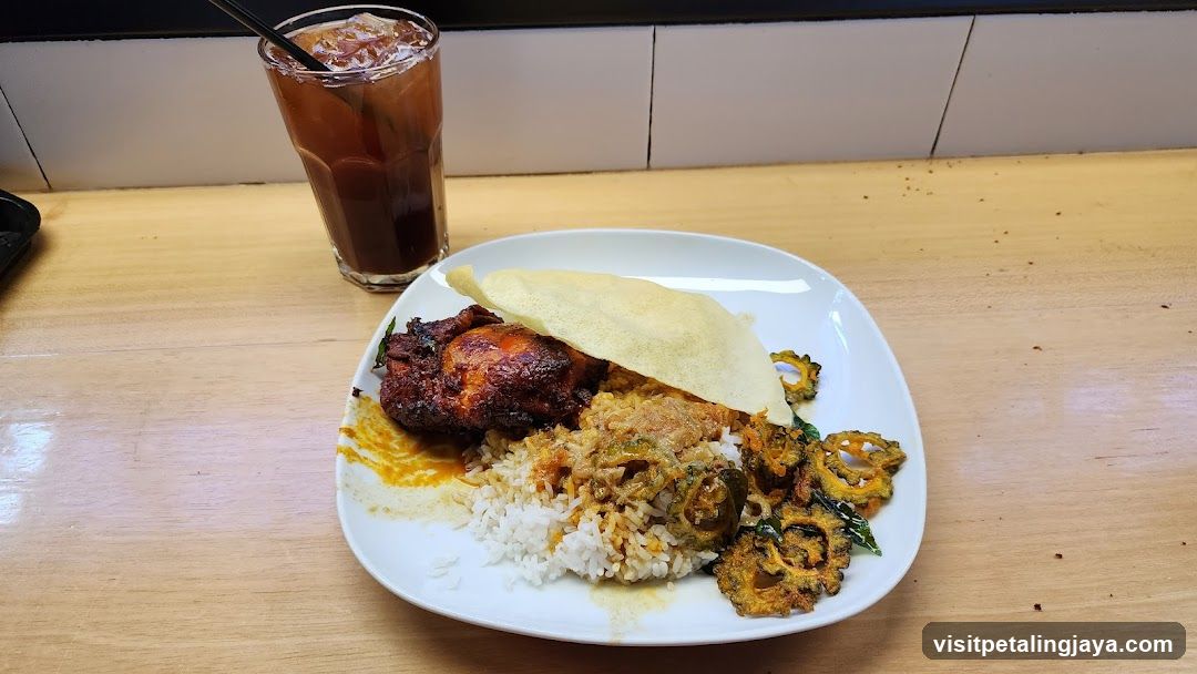 Meal with Iced Coffee