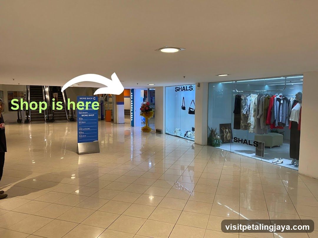 Shopping Mall Interior with Storefronts