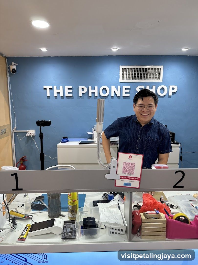 Phone Shop Interior with Staff