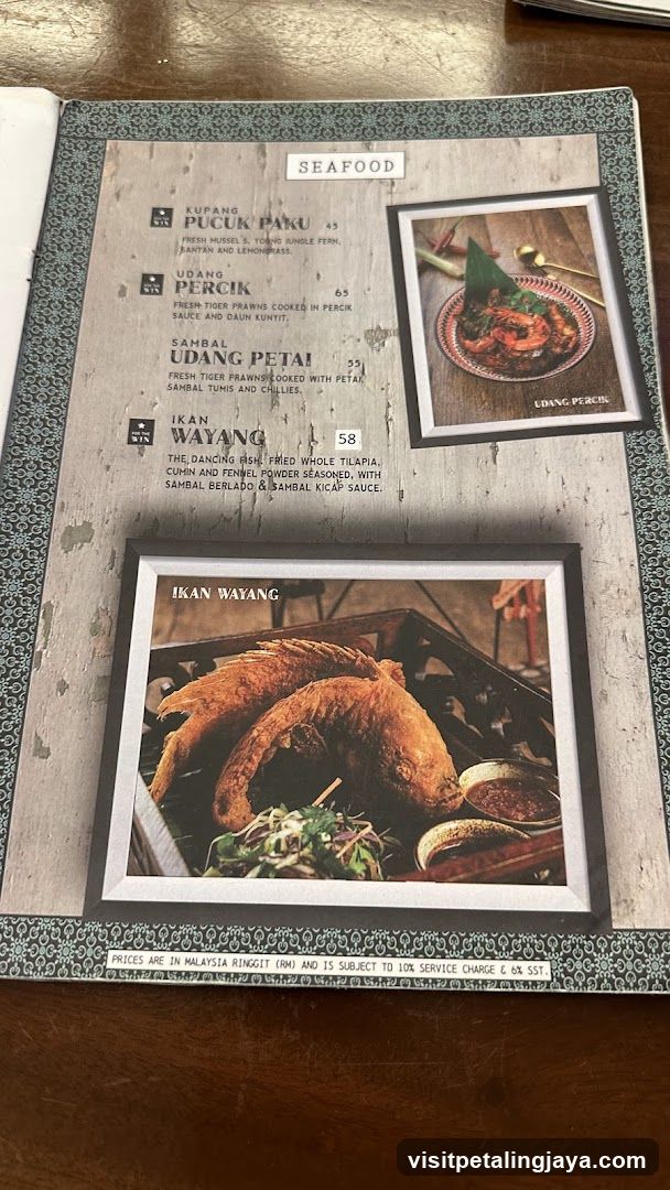 Seafood Menu Page