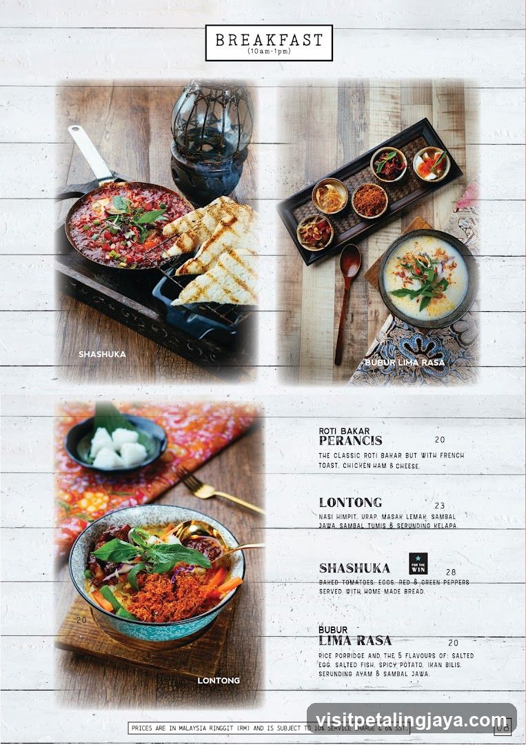 Breakfast Menu Page
